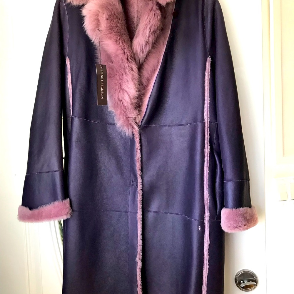 Brand new with tags lamb and shearling coat Henry BEGUELIN directly from Italy